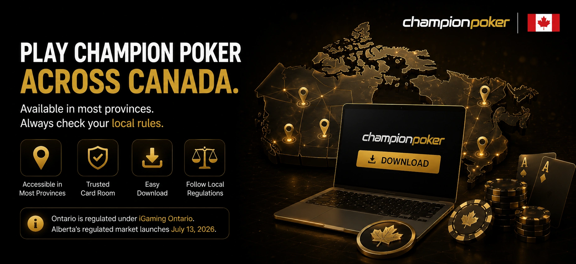 Champion Poker Canada availability guide for players across provinces